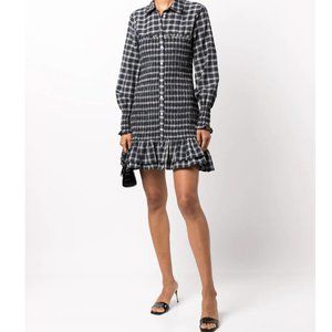 Veronica Beard Kelsey Smocked Check Dress